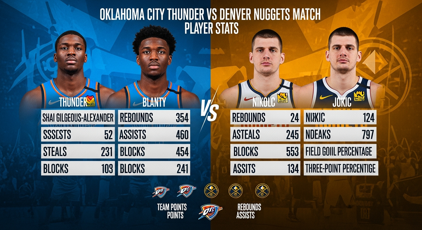 Oklahoma City Thunder vs Denver Nuggets Match Player Stats